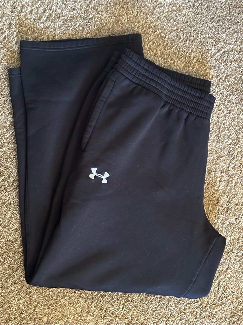 NWOT Under Armour Men’s Black Joggers with White Logo